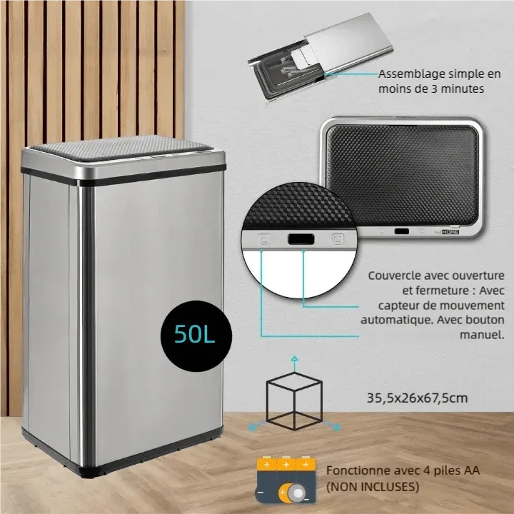 Poubelle automatique 50l - Igen Home